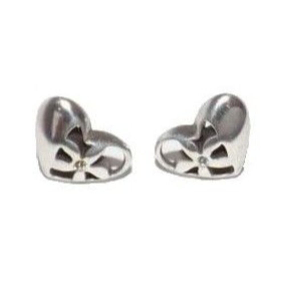Brighton Heart Silver Post Small Crystal Flower Earrings